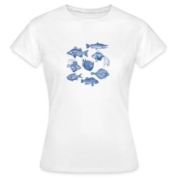 Fishes for compliments - Women's T-Shirt - white - Front - AI Model Female 172 dark (172cm)