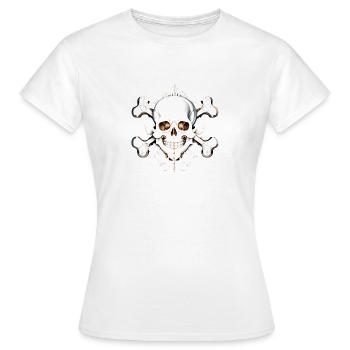 SKULL crâne et os - T-shirt Femme - blanc - Devant - AI Model Female 172 dark (172cm)