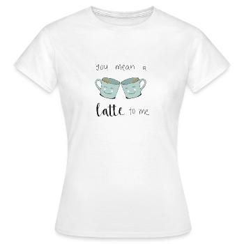 Latte Kaffee - Frauen T-Shirt - Weiß - Vorne - AI Model Female 172 dark (172cm)