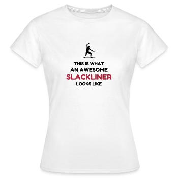 Slackline / Slackliner / Slackeur / Slack - T-shirt Femme - blanc - Devant - AI Model Female 172 dark (172cm)