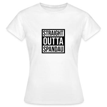 Straight Outta Spandau - T-shirt Femme - blanc - Devant - AI Model Female 172 dark (172cm)