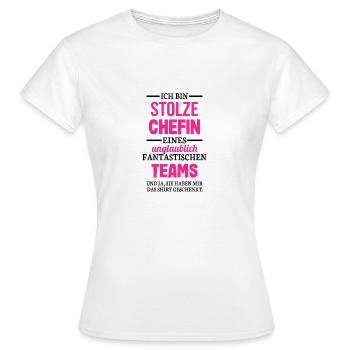 Stolze Chefin eines fantastischen Teams - Frauen T-Shirt - Weiß - Vorne - AI Model Female 172 dark (172cm)