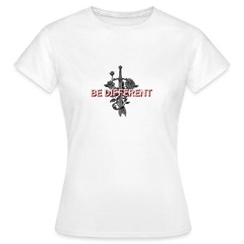 SOYEZ DIFFÉRENT – Rose Rouge, Amour-Propre, Positivité - T-shirt Femme - blanc - Devant - AI Model Female 172 dark (172cm)