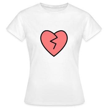 gebrochenes Herz - Frauen T-Shirt - Weiß - Vorne - AI Model Female 172 dark (172cm)