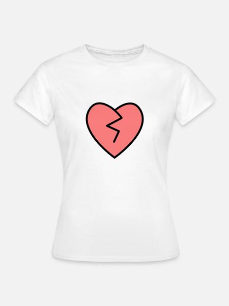 gebrochenes Herz - Frauen T-Shirt - Weiß
