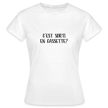 c'est sorti en cassette - T-shirt Femme - blanc - Devant - AI Model Female 172 dark (172cm)