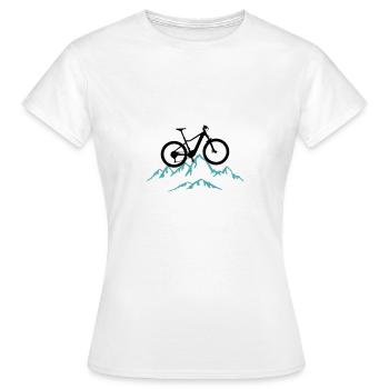 Mountain biking, mountain biking and mountains, cycling - Women's T-Shirt - white - Front - AI Model Female 172 dark (172cm)