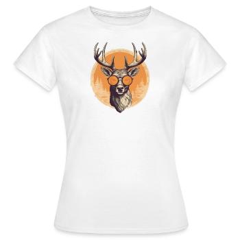 Lunettes de soleil Cerf Cerf Rouge - T-shirt Femme - blanc - Devant - AI Model Female 172 dark (172cm)
