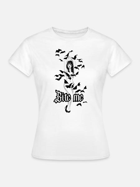Beiß mich Vampire Fledermäuse - Frauen T-Shirt - Weiß