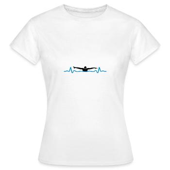 Natation et rythme cardiaque - T-shirt Femme - blanc - Devant - AI Model Female 172 dark (172cm)