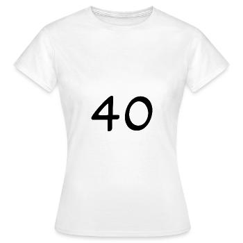 40. 40 JAHRE. 40-JÄHRIGES JUBILÄUM. 40-JÄHRIGES JUBILÄUM. - Frauen T-Shirt - Weiß - Vorne - AI Model Female 172 dark (172cm)