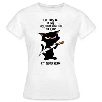 Killed By Cat Odds - Women's T-Shirt - white - Front - AI Model Female 172 dark (172cm)