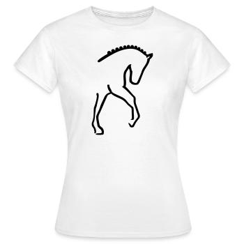 Dressur - Frauen T-Shirt - Weiß - Vorne - AI Model Female 172 dark (172cm)
