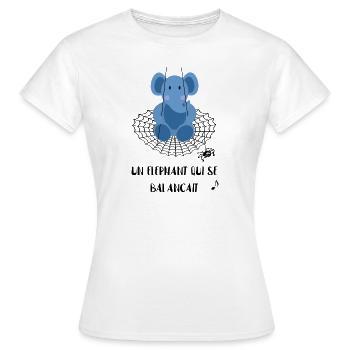 An elephant swaying... (nursery rhyme) - Women's T-Shirt - white - Front - AI Model Female 172 dark (172cm)