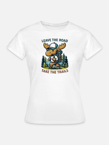 Elch-Wanderer Outdoor-Abenteuer-Wandern - Frauen T-Shirt - Weiß