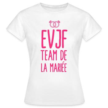EVJF Team de la mariée - T-shirt Femme - blanc - Devant - AI Model Female 172 dark (172cm)