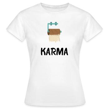 KARMA - T-shirt Femme - blanc - Devant - AI Model Female 172 dark (172cm)
