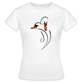 Duo de cygnes amoureux - T-shirt Femme - blanc - Devant - AI Model Female 172 dark (172cm)