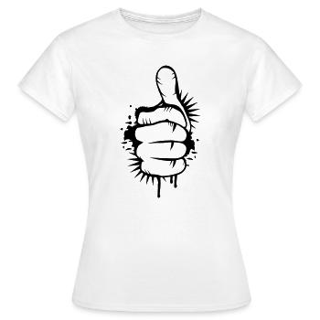 Hand mit Daumen nach oben - Frauen T-Shirt - Weiß - Vorne - AI Model Female 172 dark (172cm)
