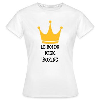 Kickboxing / Kick-Boxeur / Kick Boxing / - T-shirt Femme - blanc - Devant - AI Model Female 172 dark (172cm)