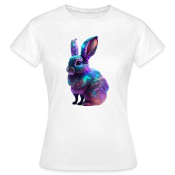 Cosmic Nebula Rabbit - Women's T-Shirt - white - Front - AI Model Female 172 dark (172cm)