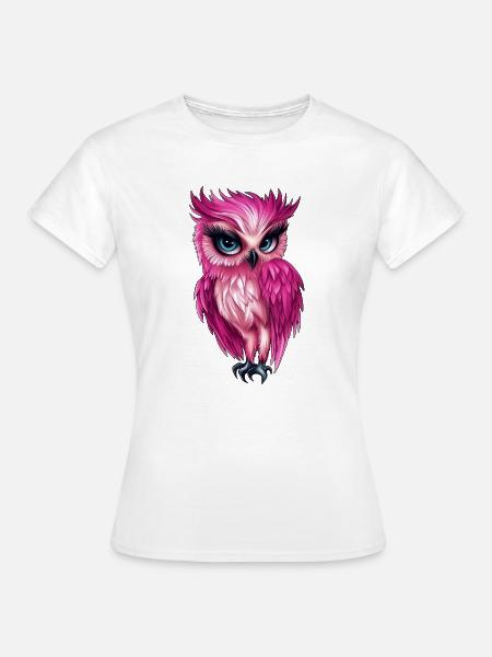 pink rosa Fantasy Eule :) - Frauen T-Shirt - Weiß