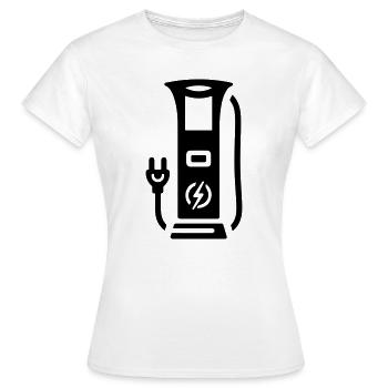 Borne de recharge électromobilité symbole électricité - T-shirt Femme - blanc - Devant - AI Model Female 172 dark (172cm)