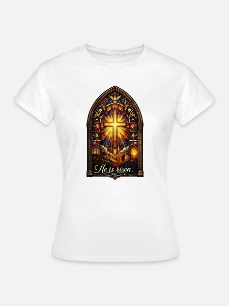 He is Risen Ostern Jesus - Frauen T-Shirt - Weiß