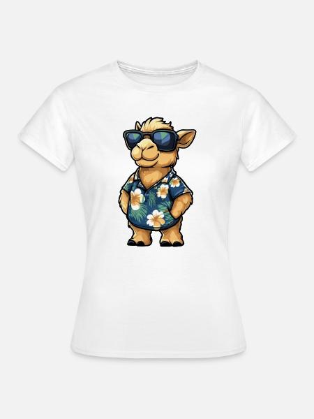 Kamel Comic Urlaub - Frauen T-Shirt - Weiß