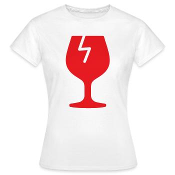 Poignée en icône solide en verre fragile avec soin expédition - T-shirt Femme - blanc - Devant - AI Model Female 172 dark (172cm)