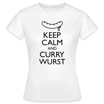 Reste calme et Curry Sausage - T-shirt Femme - blanc - Devant - AI Model Female 172 dark (172cm)