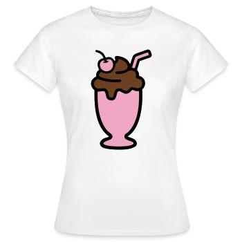 Milchshake Eiscreme Icon - Women's T-Shirt - white - Front - AI Model Female 172 dark (172cm)