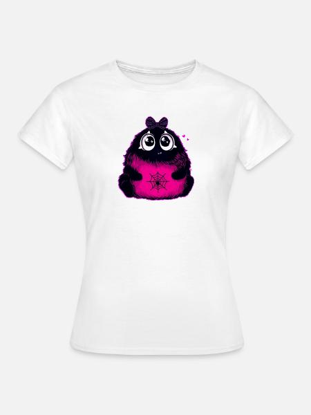 Kawaii Flauschmonster mit Netzbauch - Frauen T-Shirt - Weiß