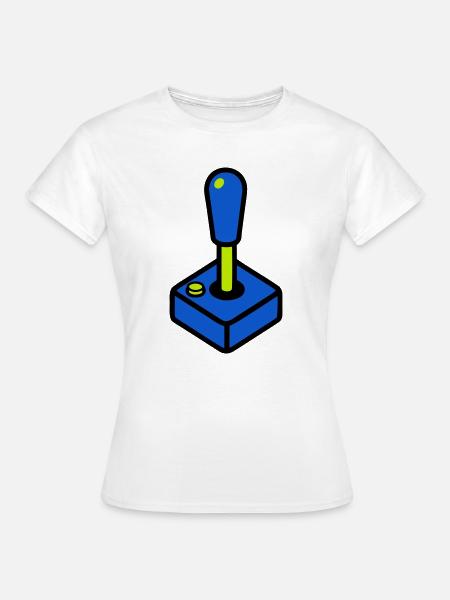 Retro Arcade Joystick Grafik - Frauen T-Shirt - Weiß