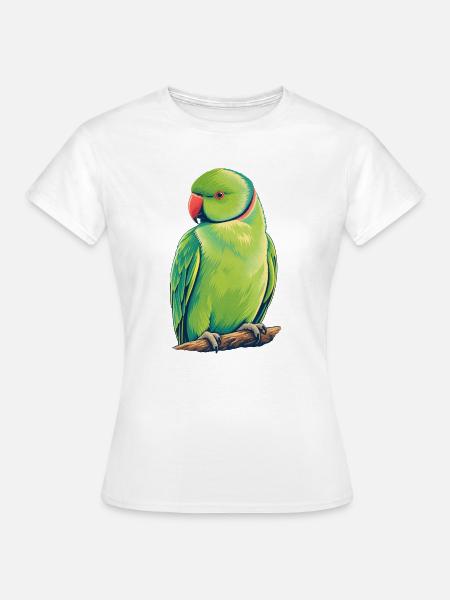 Kölner Halsbandsittich Retro - Frauen T-Shirt - Weiß