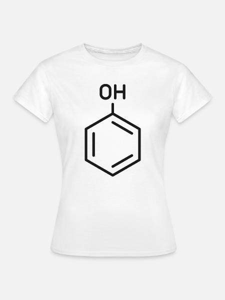 Phenol-Molekül-Linien-Symbol - Frauen T-Shirt - Weiß