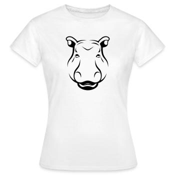 Nilpferd - Frauen T-Shirt - Weiß - Vorne - AI Model Female 172 dark (172cm)