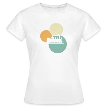 Dampflokomotive Dampflok Schienen - Frauen T-Shirt - Weiß - Vorne - AI Model Female 172 dark (172cm)