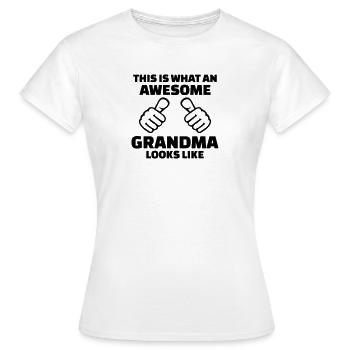Awesome Grandma - T-shirt dam - vit - Fram - AI Model Female 172 dark (172cm)
