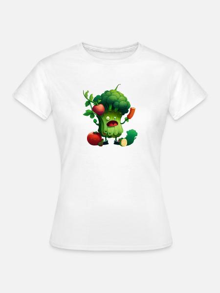Brocoli végétarien fou - T-shirt Femme - blanc