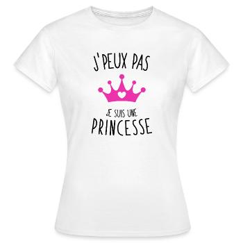 J'peux pas je suis une princesse - T-shirt Femme - blanc - Devant - AI Model Female 172 dark (172cm)