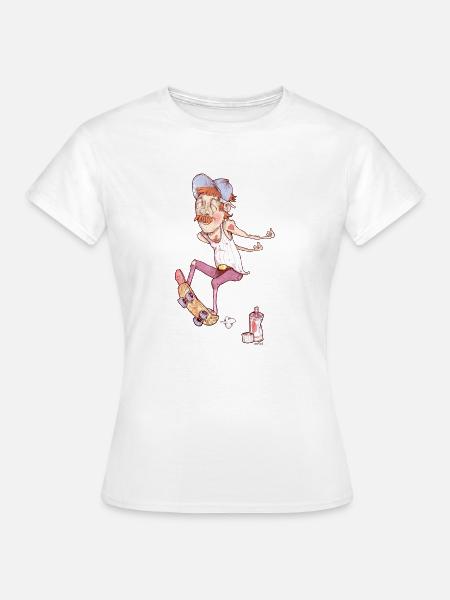 Skateboard Typ - Frauen T-Shirt - Weiß