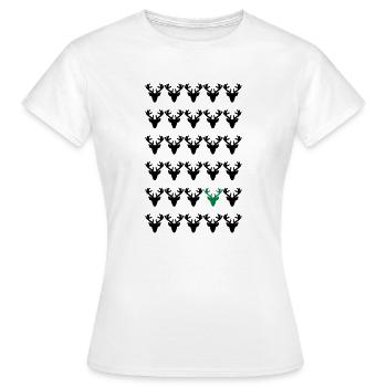 be different - Traditional Christmas motif deer - Women's T-Shirt - white - Front - AI Model Female 172 dark (172cm)