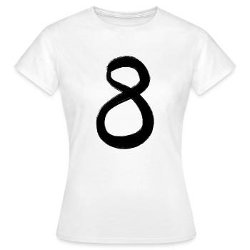8 Idée cadeau en noir peinte à la main à huit chiffres - T-shirt Femme - blanc - Devant - AI Model Female 172 dark (172cm)