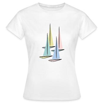 Segelboote - Frauen T-Shirt - Weiß - Vorne - AI Model Female 172 dark (172cm)