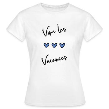 VACANCES. VIVE LES VACANCES. VACANCES - T-shirt Femme - blanc - Devant - AI Model Female 172 dark (172cm)