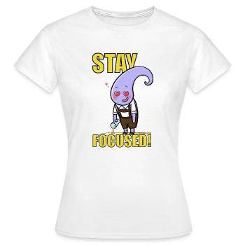 STAY FOCUSED! - freaky-Deek's Bavarian Tentacle - Women's T-Shirt - white - Front - AI Model Female 172 dark (172cm)