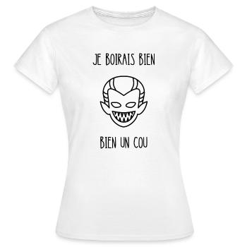 je boirais bien un cou - T-shirt Femme - blanc - Devant - AI Model Female 172 dark (172cm)