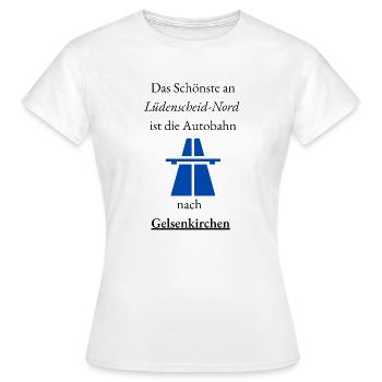 Lüdenscheid-Nord und Gelsenkirchen - Frauen T-Shirt - Weiß - Vorne - AI Model Female 172 dark (172cm)
