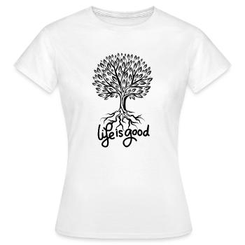 Das Leben ist ein guter Baum - Frauen T-Shirt - Weiß - Vorne - AI Model Female 172 dark (172cm)